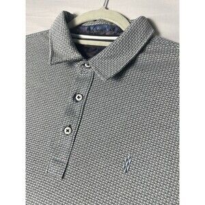 7 Diamonds 4 Way Stretch Polo Shirt Mens Large Eagle Gray & Black Logo Wicking